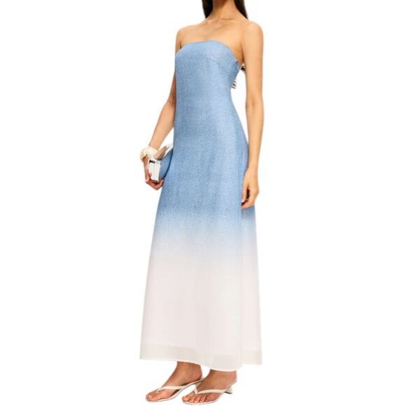 Commense Dresses & Skirts - Commense Strapless Blue Ombré Maxi Dress Size Large L NWT